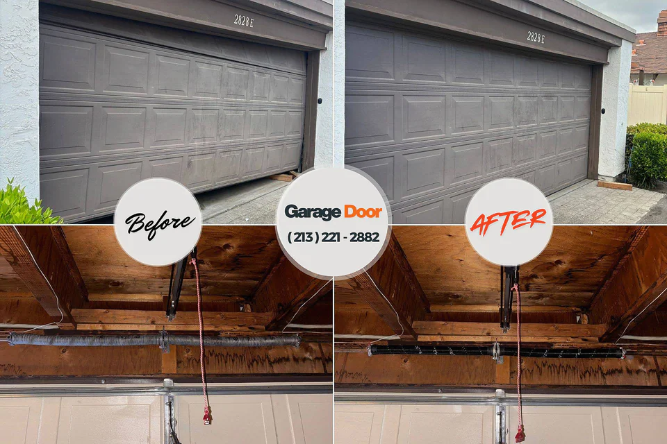 Before and after: garage door repair Vancouver, WA
